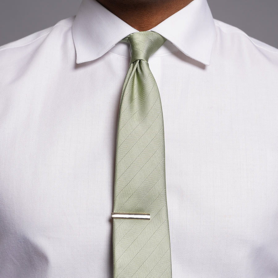 Herringbone Vow Sage Green Tie