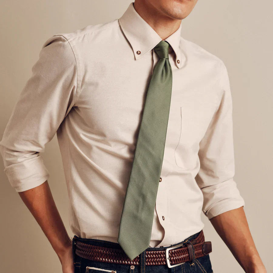 Grosgrain Solid Olive Tie